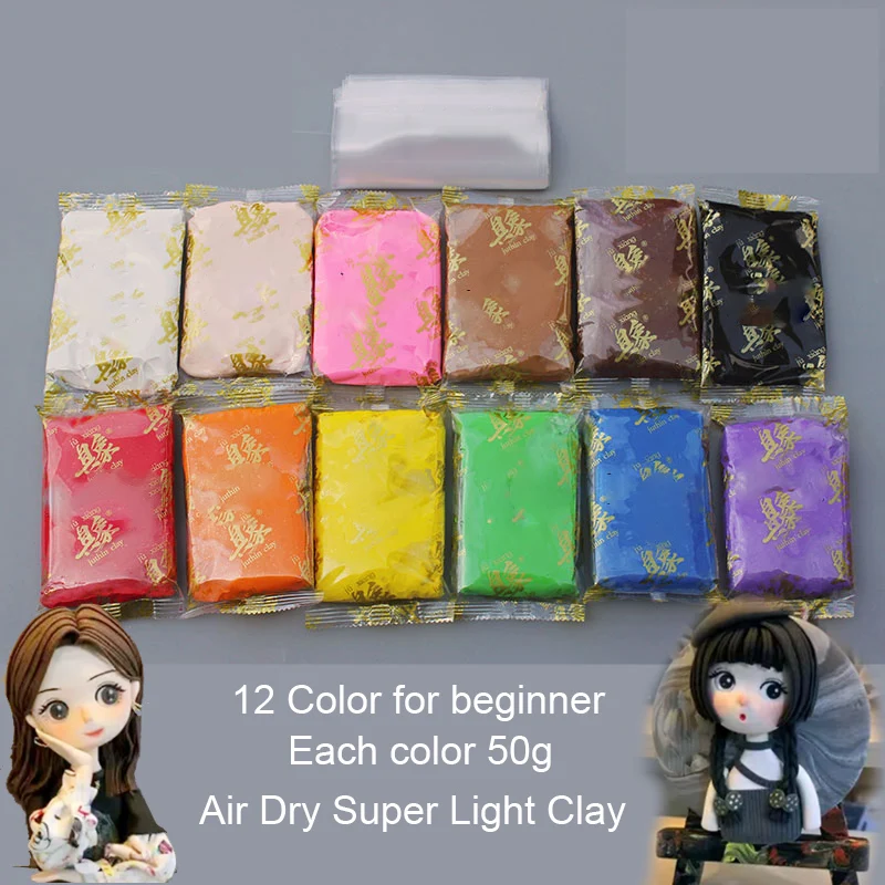 12 color Air Dry Foam Clay Ultra Light Modeling Clay Artist Studio