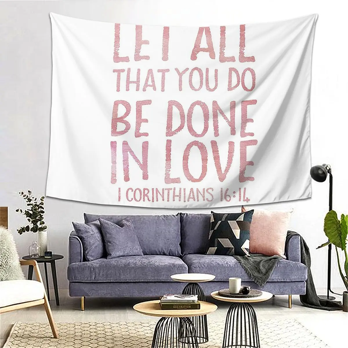 

Be Done In Love Watercolor Tapestry Decoration Art Tapestries for Living Room Bedroom Decor Home Hippie Wall Cloth Wall Hanging