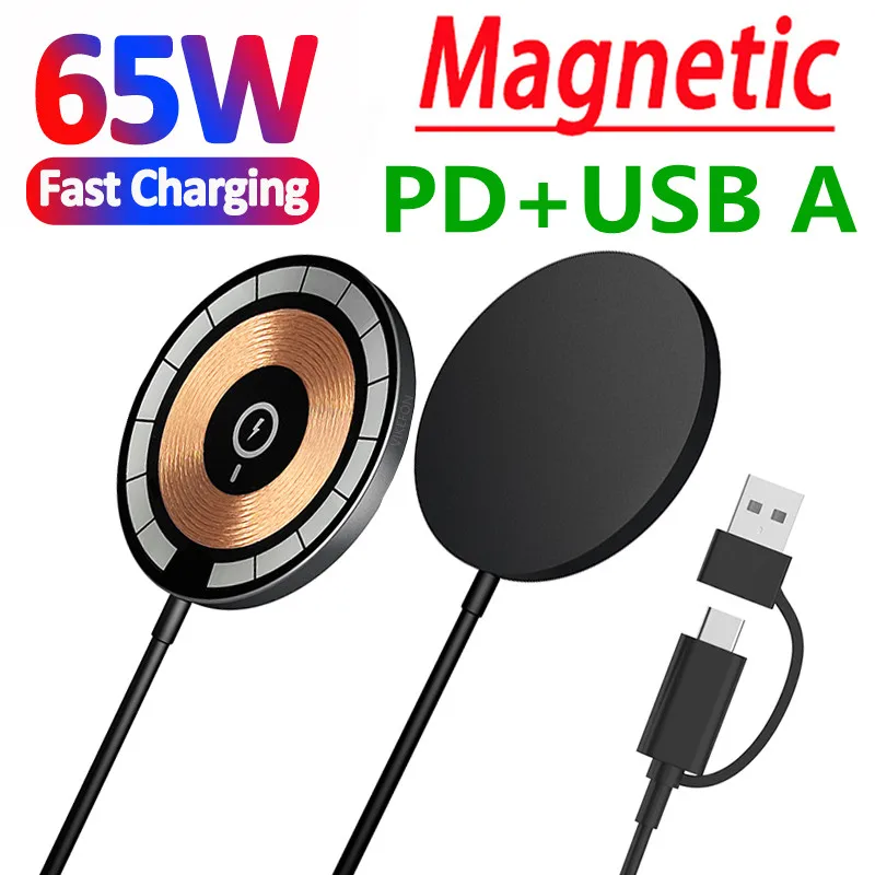 65W Magnetic Wireless Charger Pad USB-C for iPhone 16 – Fast