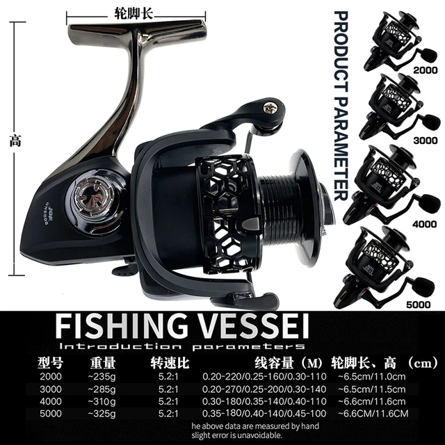 JOF Full Metal Fishing Reel Brand 2000-5000 Lure Carp Fishing Wheel Strong  Sea Fishing Reels Speed Ratio 5.2:1 Mouline - AliExpress