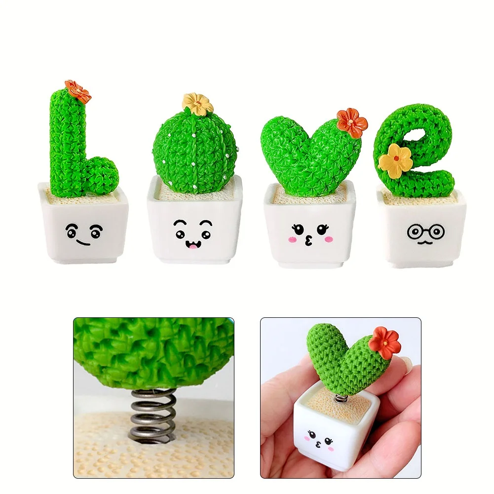 

Cute Resin Succulent Mini Green Plants Set of 4 Perfect for Car/Office/Home Decor Long lasting and Easy to Care for