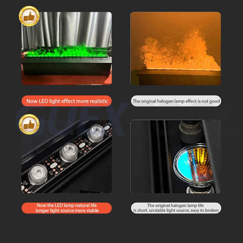 3D Fog Led Atomization Flame Electric Water Mist with Remote Control Electric Fireplaces Simulation Flame Water Vapor Fireplace