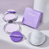 1PC Violet Cream To Powder Skin-friendly Skin Natural Face Long Lasting Oil-controlling Contouring Powder Cosmetics 6