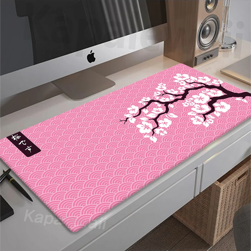

Gaming Sakura Mouse Pad Computer Cherry Blossoms Mouse Mat Gabinete Gamer Mousepad XXL Large Keyboard Pads Desk Mat 900x400mm
