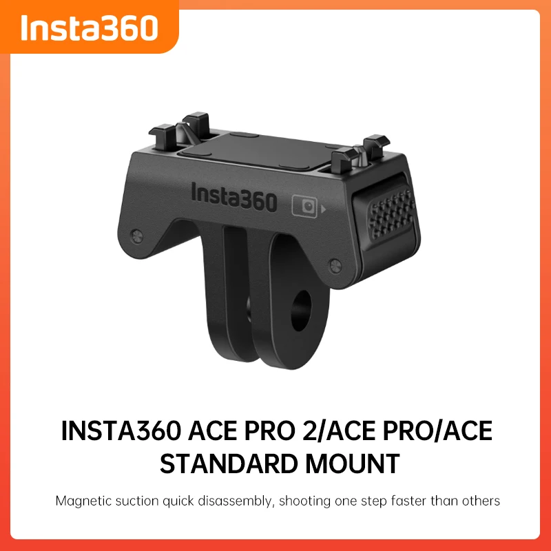 Monture magnétique 2 broches du Support Standard Insta360 Ace Pro 2, Ace Pro et Ace, vue de face avec aimant visible.