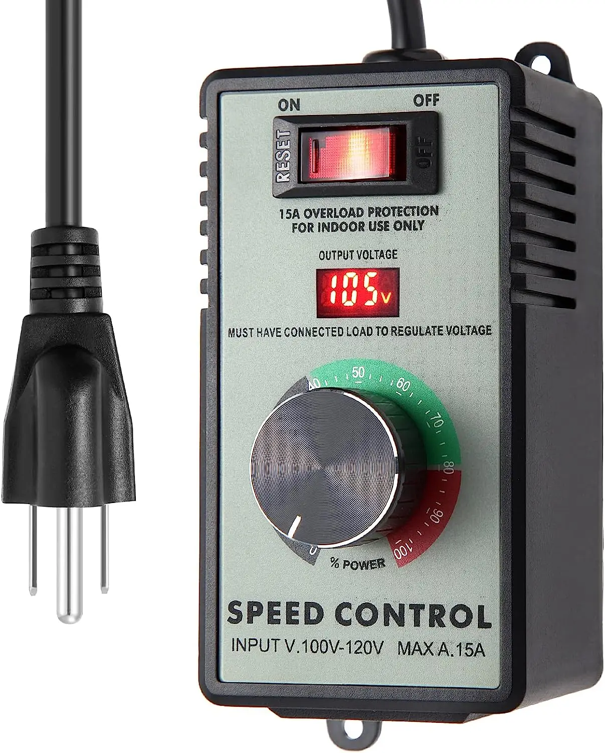Regulador de Tensão Variável para Ventilador Elétrico Roteador Duto Exaustão Reostato Display Led Controlador de Velocidade do Motor ac 120v 15a 4000w