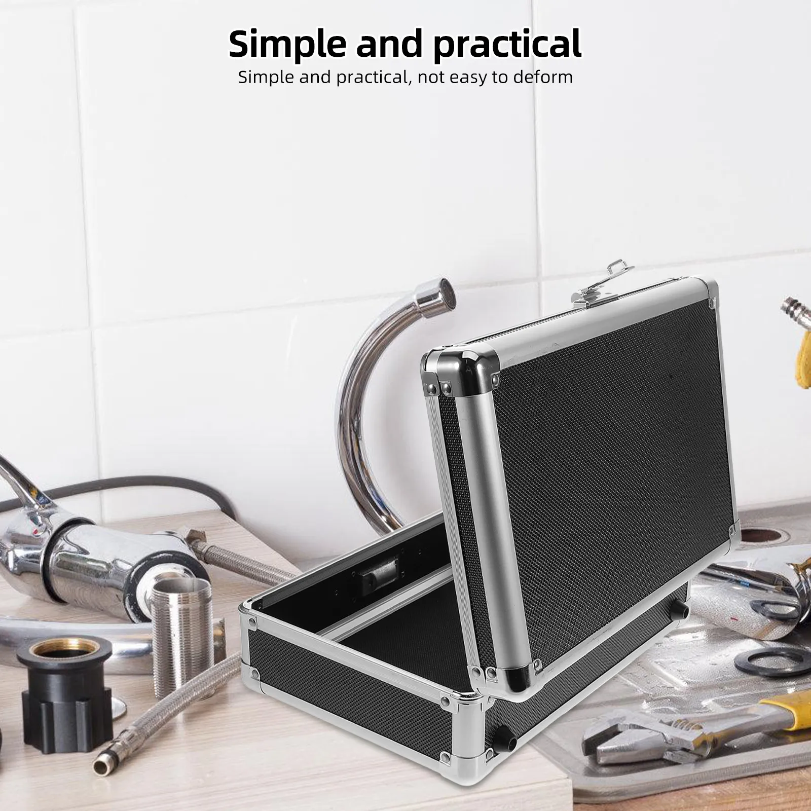 알루미늄 합금 도구 상자 휴대용 정리함 금속 도구 케이스 가정용 손잡이 대용량 보관함 코드 잠금 장치