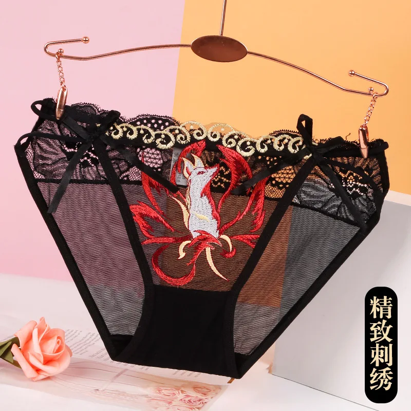 Underwear Women's Lace Embroidered Mesh Comfortable Thin Triangle Pants