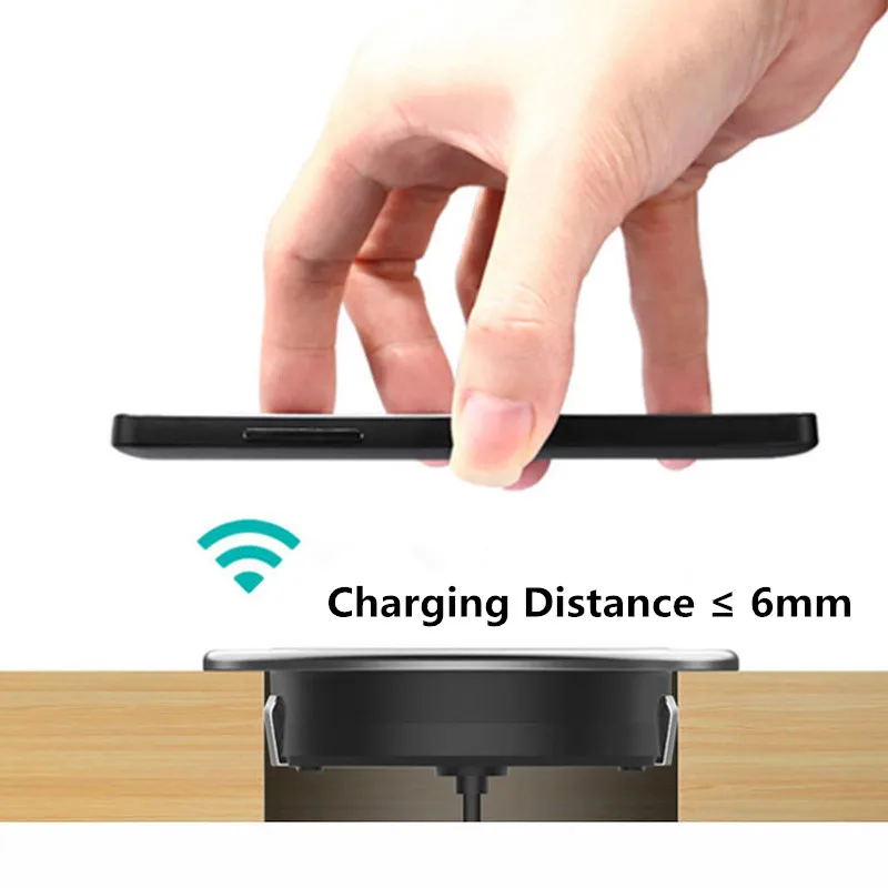 

Invisible Wireless Charger Hidden Long Distance Wireless Phone Charger Under Desk 10W Furniture Wireless Charging Pad