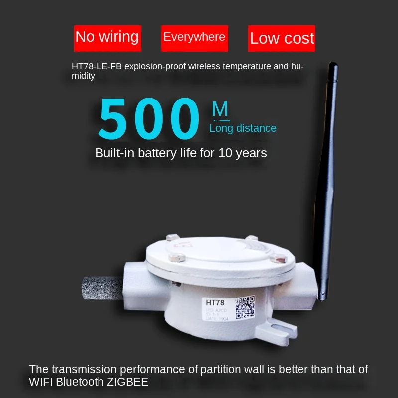 Промышленный взрывозащищенный беспроводной датчик температуры и влажности Ht78, дистанционное сетевое Облачное обслуживание в помещении
