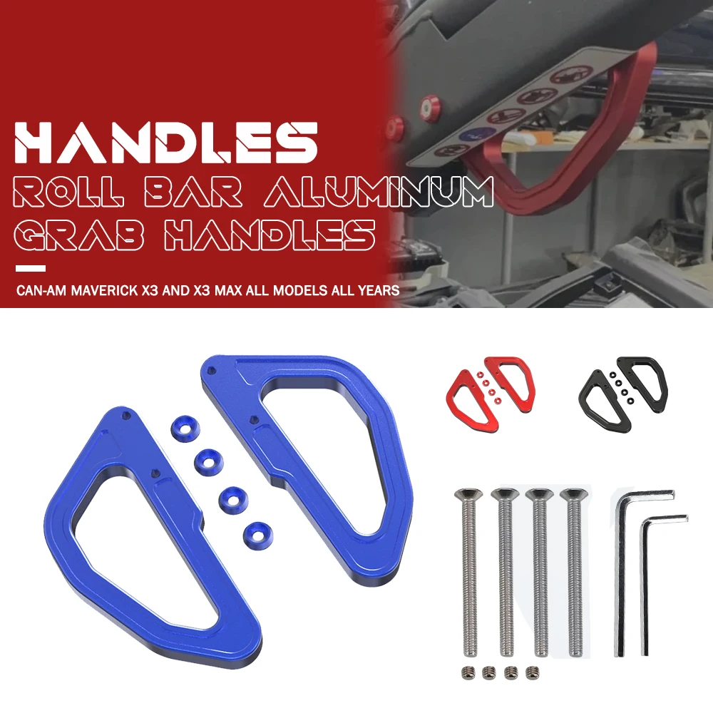 

NEW UTV Aluminum For Can-Am Maverick X3 2017-2024 XDS XRS XMR XRC Turbo Grab Motorcycle Handle Hand Holder Roll Bar Grab Handles