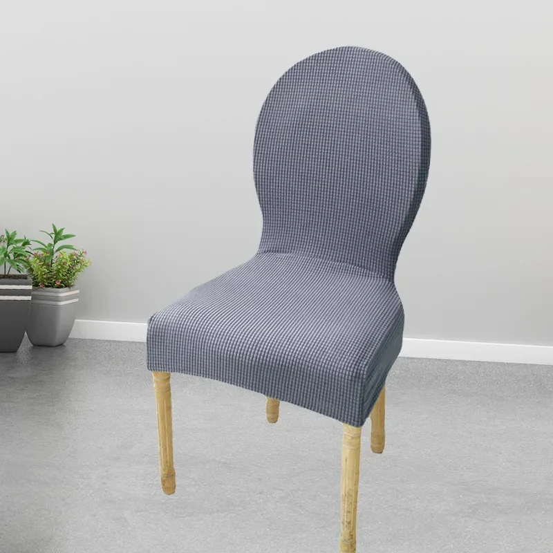 Round Back Chair Cover Jacquard Adjustable Large Size Luxury Chair Pad Case 2024 Christmas Seat Cover Streach Dining Chair Cover 3