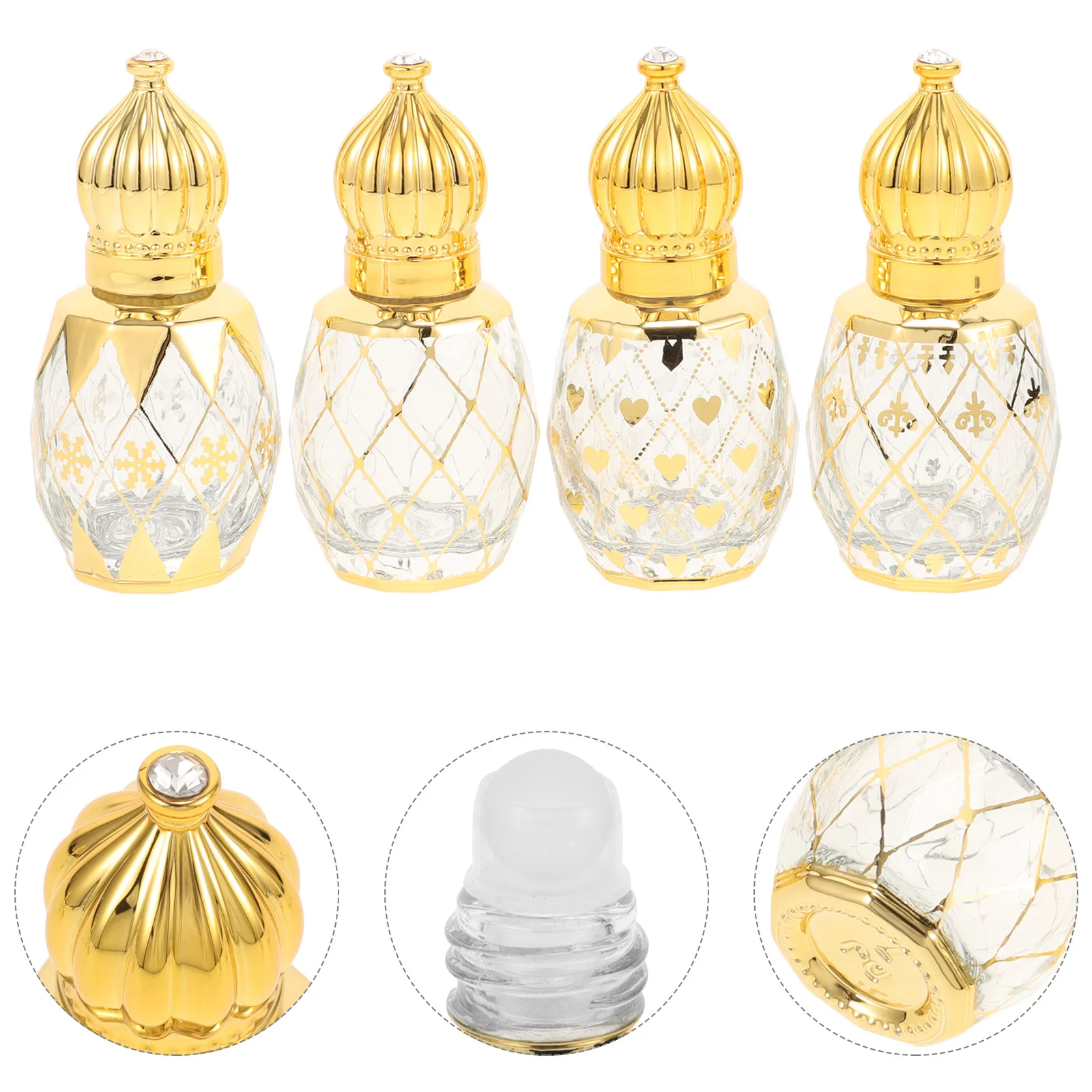 

4 Pcs Essential Oil Dropper Arabic Perfumes Empty Arabian Style Perfume Arabic Perfumess Arabic Perfumesd Liquid Container