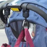 Crochets pour landau de bébé, sac suspendu rotatif à 360 degrés, organisateur de chariot, sac de rangement, cintre universel, accessoires de poussette d'extérieur 3
