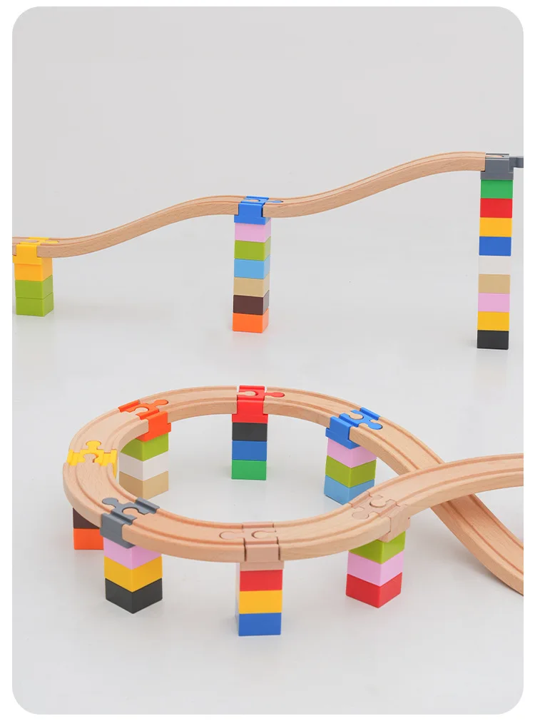 Alle Arten von Verbindungsstücken Holzeisenbahn-Zubehör Universelle Plastik-Bausteine Adapter Passend für Marken-Holzeisenbahn-Spielzeug – Detail 5