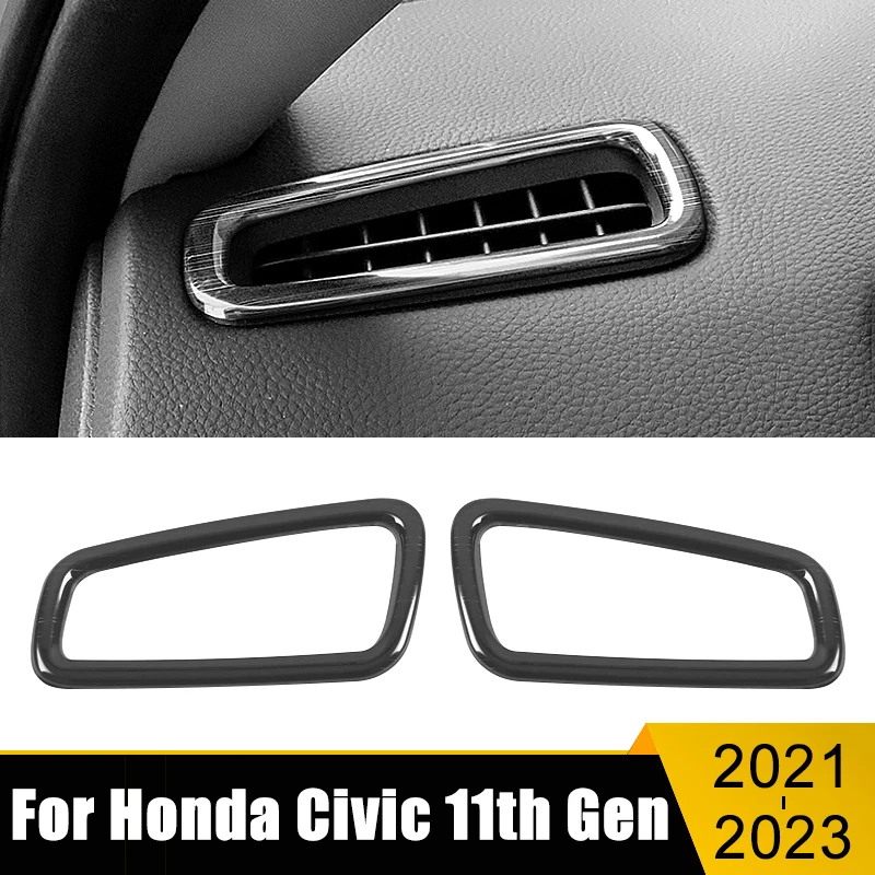 

For Honda Civic 11th Gen 2021 2022 2023 Stainless Car Dashboard Air Conditioning Vent Outlet Trim Cover Case Sticker Accessories