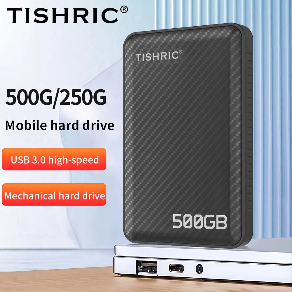 TISHRIC 2.5 Inch Portable External Hard Drive 250GB HDD USB3.0 Mobile Solid Storage Compatible For PC Mac Laptop Gaming Storage