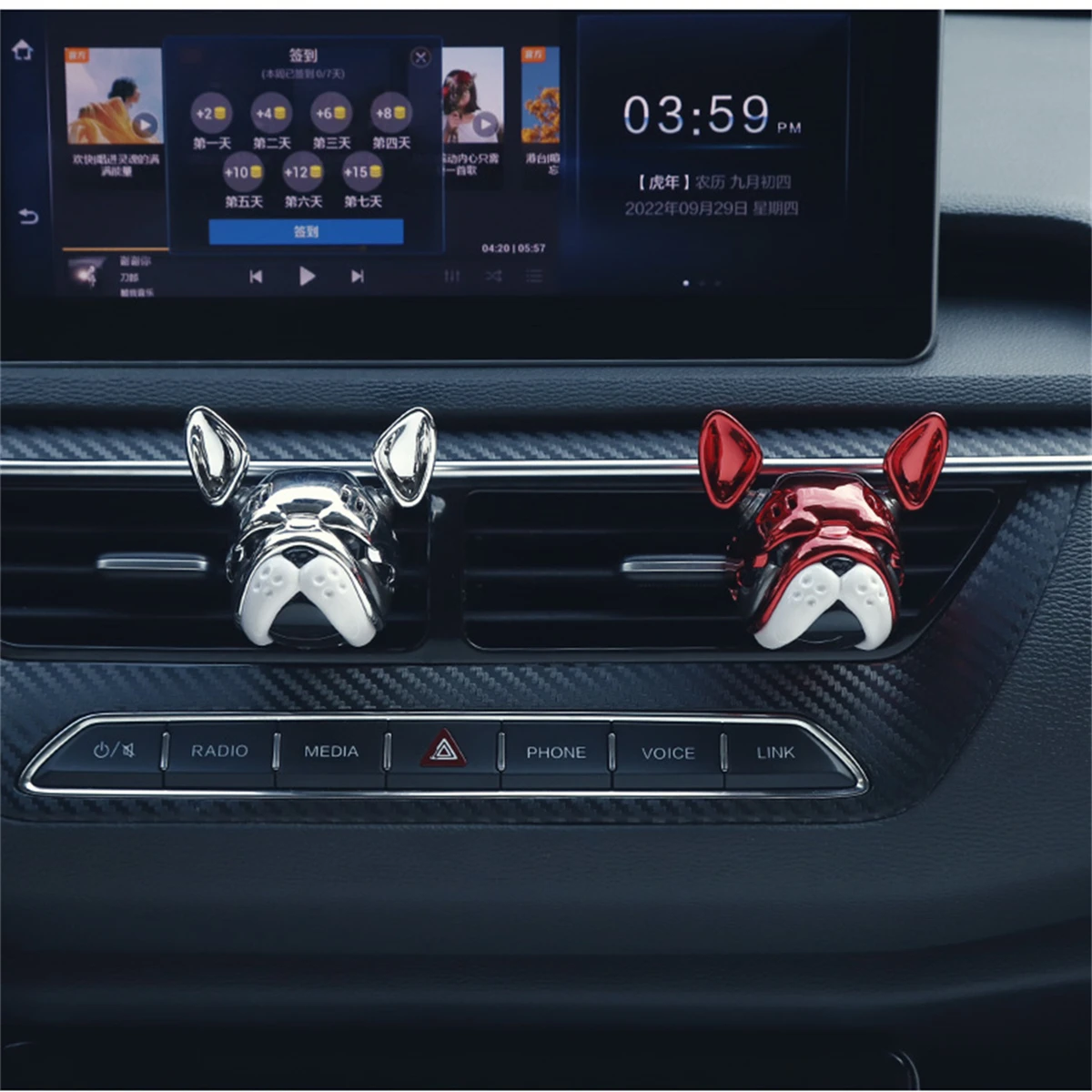 Universale Auto Aria Condizionata Sfiato Profumo Profumo Auto Interni Bulldog Solido Profumo Clip Diffusore