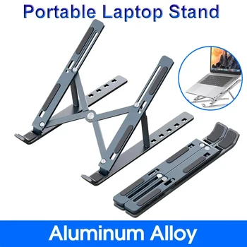 Soporte plegable para ordenador portátil, Base de soporte ajustable para portátil, soporte de aleación de aluminio para Macbook, accesorios para ordenador portátil y PC 1