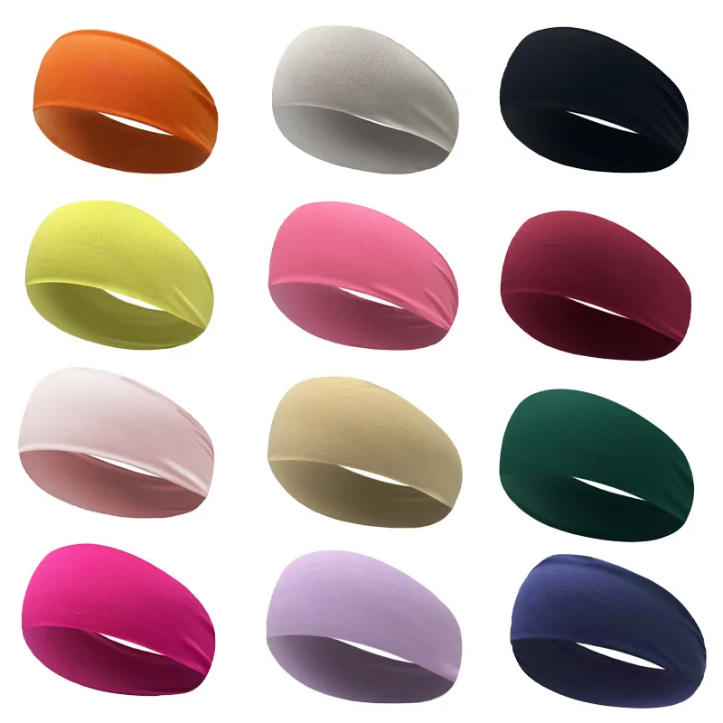 Women's Headbands Yoga Elastic Hair Bands Workout Running Non Slip Sweat Hair Wrap for Sports Entertainment Sweat Absorbing