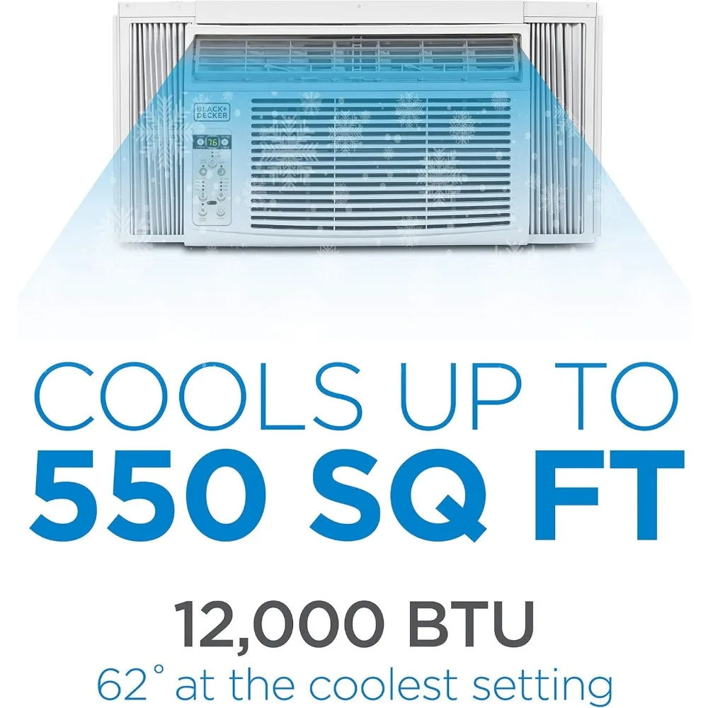Window Air Conditioner with Remote Control,12000 BTU, Cools Up to 550 Square Feet, Energy Efficient, White