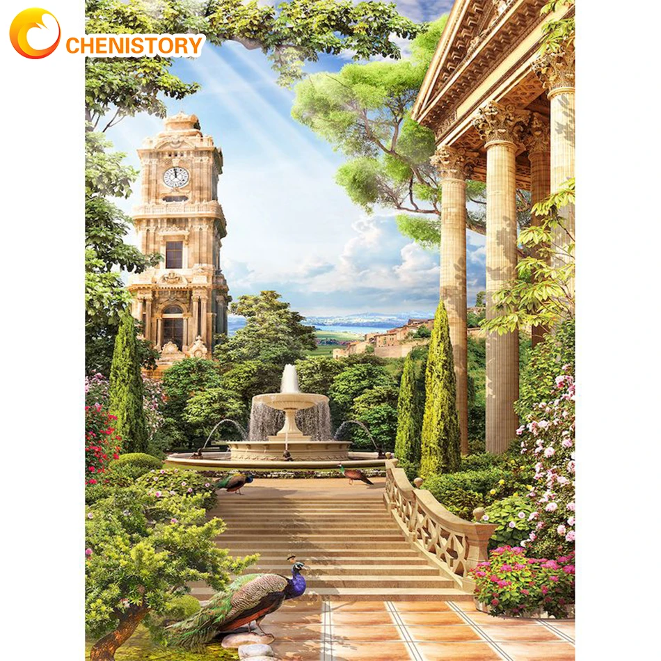 

SDOYUNO Landscape Diy Framed On Canvas Oil Painting By Numbers Artcraft Handmade Modern Artwork For Unique Home Decoration