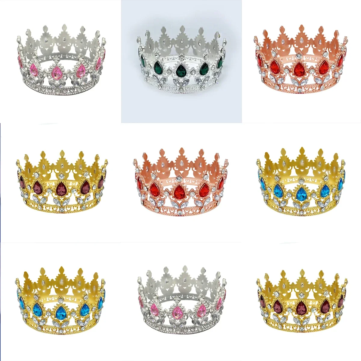 Baroque Crystal Tiaras Crowns Rhinestone Prom Diadem Headband Crown Bridal Wedding Hair Accessories Jewelry Crown Tiara Gift