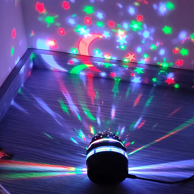 Projection Lamp 1PC Star Projector Usb Powered Colorful Rotating Magical Ball Light Car Atmosphere KTV Bar Disco DJ Party Stage