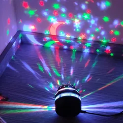 1PC Star Projector Lamp Usb Powered Colorful Rotating Magical Ball Light Car Atmosphere Lamp KTV Bar Disco DJ Party Stage Light