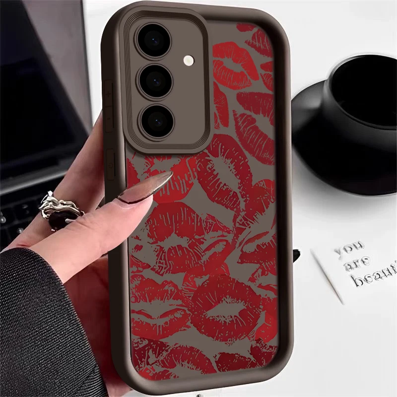 Red Lips Pattern Soft Phone Case Cover