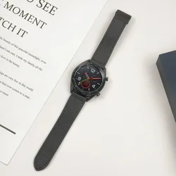 Elegant Leather Silicone Magnetic Watch Band, 22mm/20mm Strap - 20MM (B - Litchi)