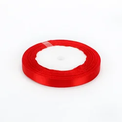 Elegant Red Satin Ribbon for Celebrations and Crafting (10mm Width)