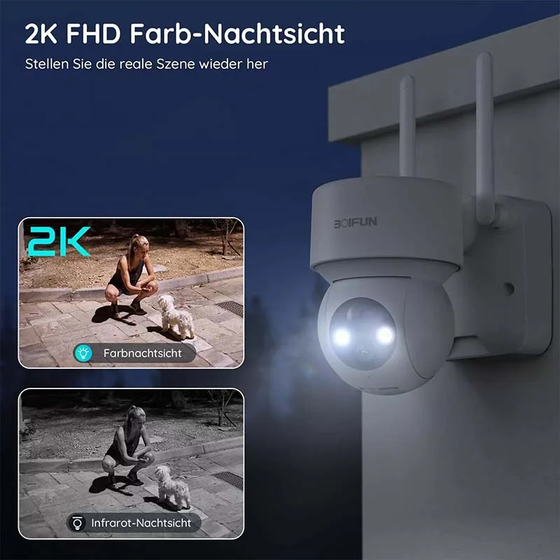 CURISEE Telecamera Di Sicurezza Wi-Fi 2K Per Esterno - Batteria Ricaricabile, Visione Notturna A Colori, IP65 - 3