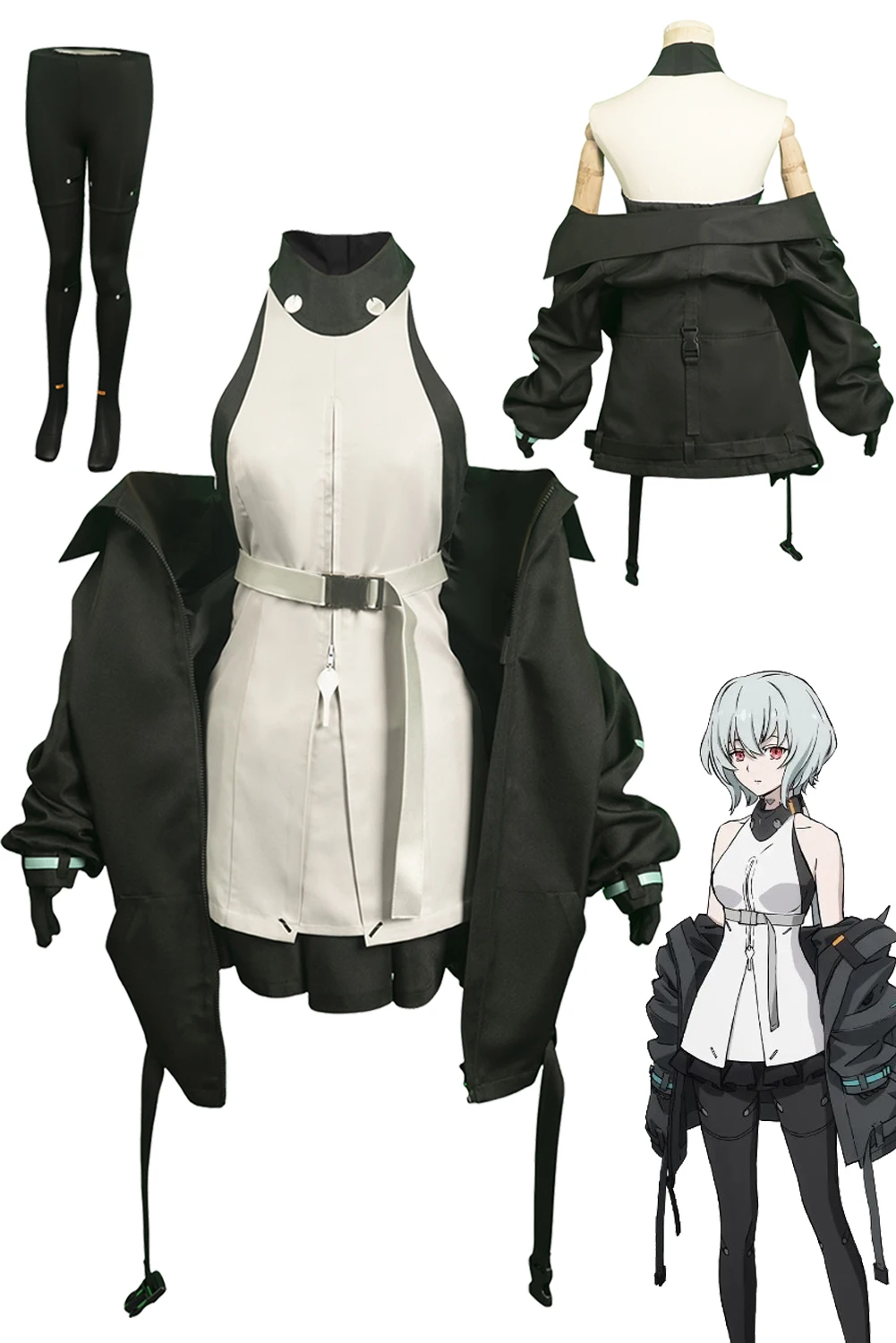 

Anime Synduality NOIR Cosplay Costume Outfits Women Coat Skirt Outfits Adult Female Halloween Party Disguise Roleplay Suit