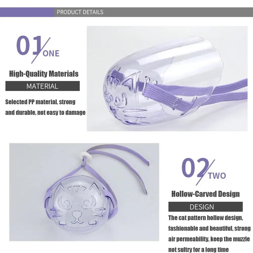 Transparent Cat Muzzle For Grooming Anti-bite Recovery Mask_voghion.com