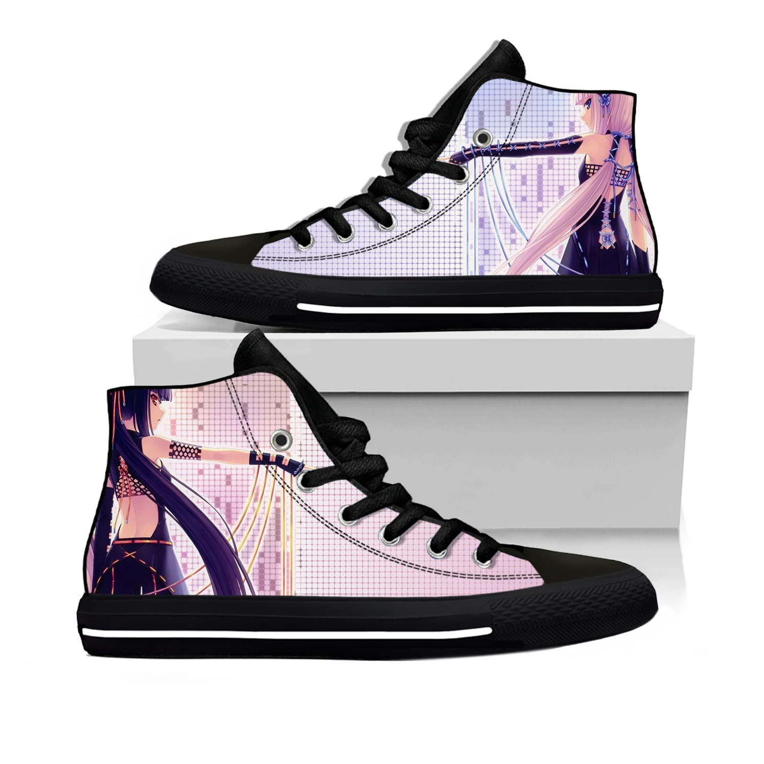 

Nekopara Chocola Vanilla Lightweight Cloth 3D Print Funny Fashion High Top Canvas Shoes Mens Womens Casual Breathable Sneakers