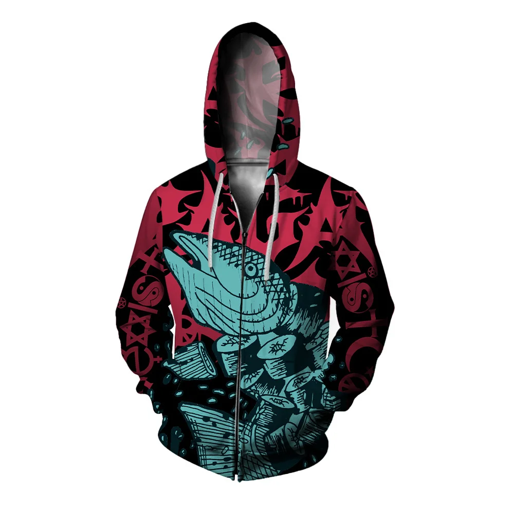 thumbnail image 1 of Sudaderas de otoño para hombre, sudadera con capucha de hombre ballena, sudadera con cremallera de pez espada, sudadera con estampado personalizado de pingüino, ropa Y2k, sudadera informal para hombre, 1 of 5