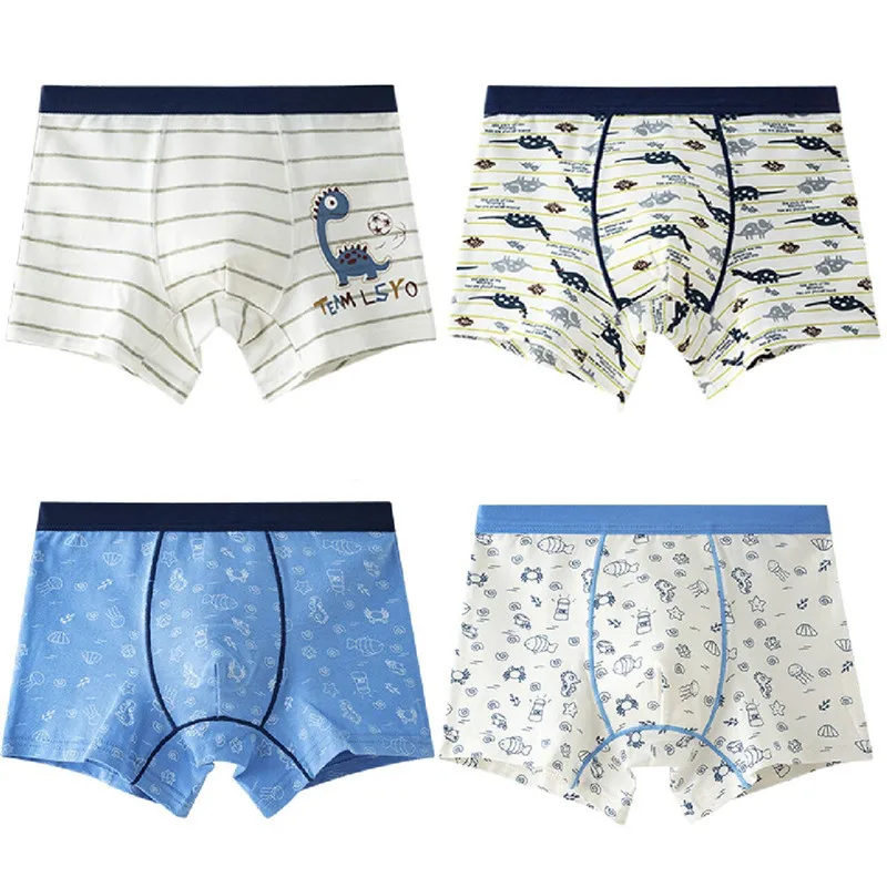 

2Pcs Lot Yellow Stripe Boys Bottoms Kids Shorts Underwear Children's Boxer 110-170