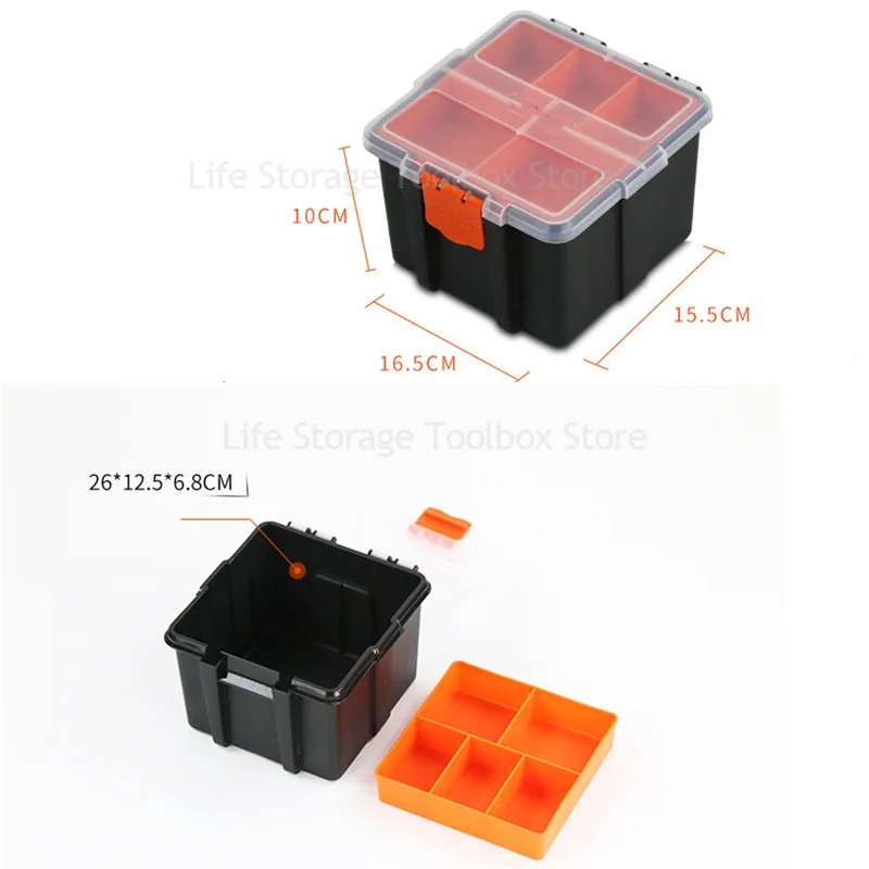 Portable Parts Storage Box Removable Dividers Tool box Organizer Sets  Hardware Screws Organizer Small Parts Compartment ToolBox - AliExpress