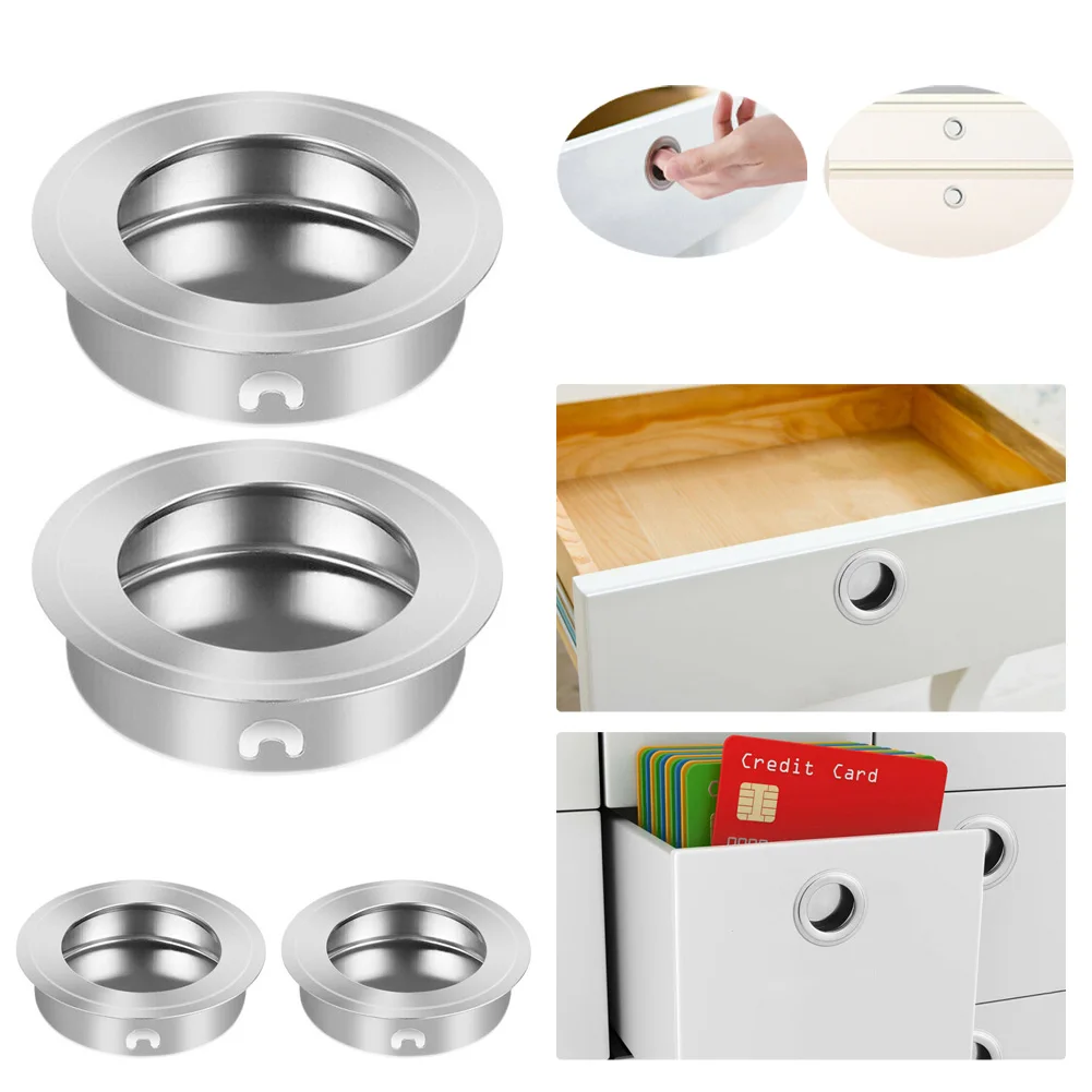 Sliding Doors Round Hole Handle Drawer Handle Invisible Cabinet Concealed Stainless Steel Open Hole 35 door handles cabinet handles