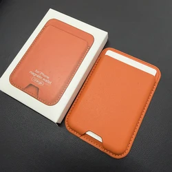 Luxury Magnetic Leather Wallet Holder Case with Card Slot (Orange)