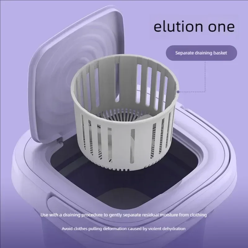 Folding Washing Machine Student Dormitory Underwear Socks 8L Mini Cleaning Machine Portable Laundry Bucket Home Washing