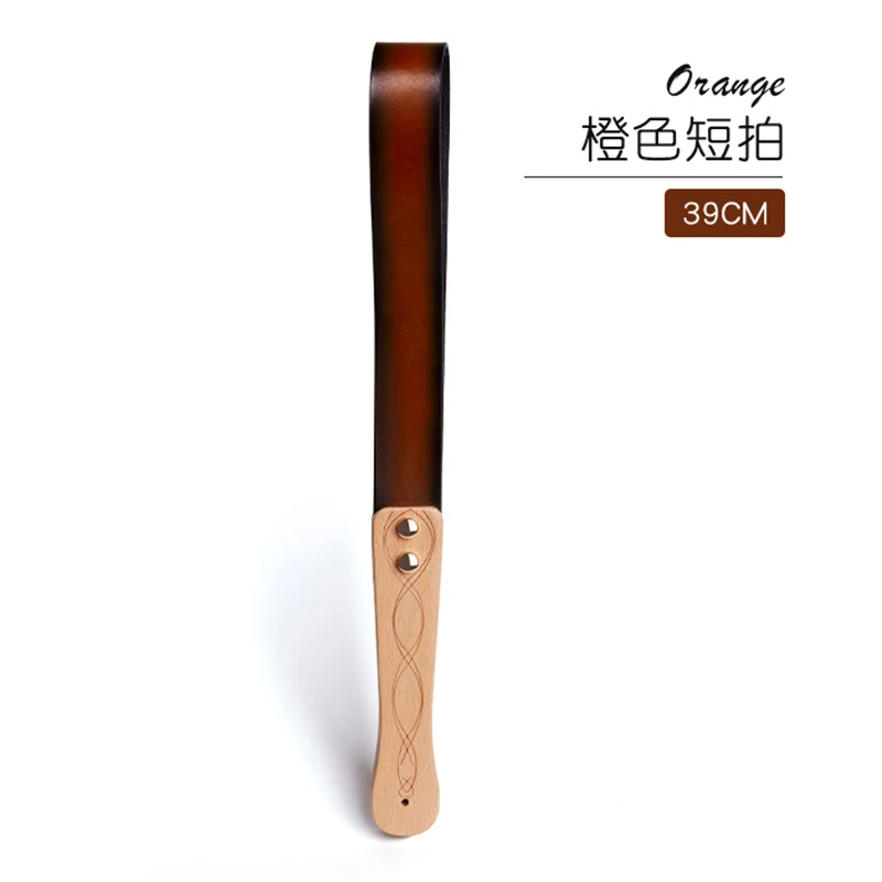 39CM PU Leather Horse Whip Spanking Paddle ,Rivet Reinforcement Woodiness Handle Riding Crop Flogger Horse Riding 6