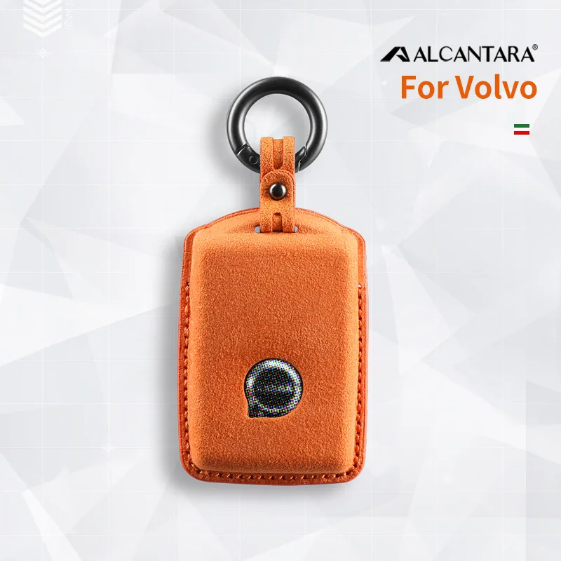 

For Volvo XC60 XC40 XC90 S90 V60 S60 V90 2010-2022 V40 XC70 V70 S40 V50 Alcantara Car Key Case Shell Keychain Key Fob