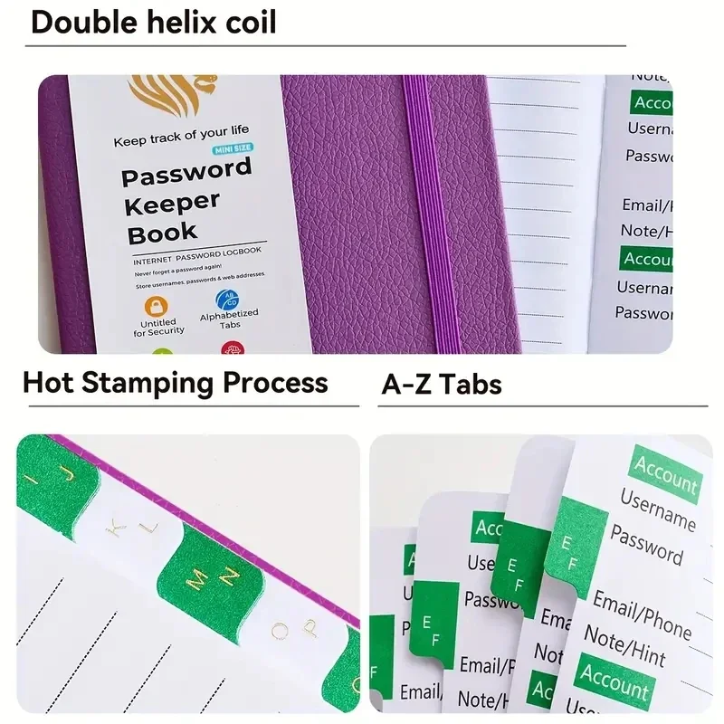 Password Book With Alphabetical Tabs-Internet Address & Password Keeper Logbook For Organization Notepad Notebook password book