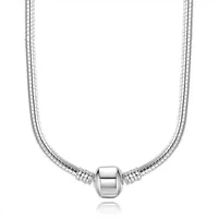 Collier en os de serpent avec perles rondes, chaîne en argent pur S925, accessoires de bricolage, collier à breloques, bijoux pour femmes, cadeaux pour la Saint-Valentin 6