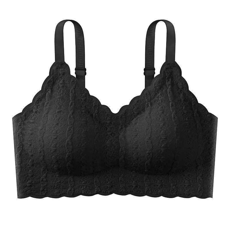 Women Gathered Breathable Thin Bra Comfortable Without Steel Ring Underwear Ladies Push Up Lingerie Solid Elastic Sexy Bralette