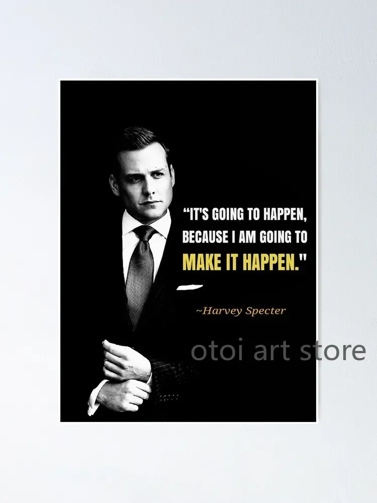 Harvey Specter Motivational Quotes Canvas Art - Inspirational Lawyer Wall Decor for Home Office
