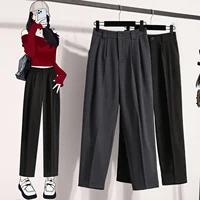 Plus Size Pants For Women Spring Summer 2025 New Korean Fashion High Waist Suit Pants Women Gray Or Black Casual Trousers Female - Image 2