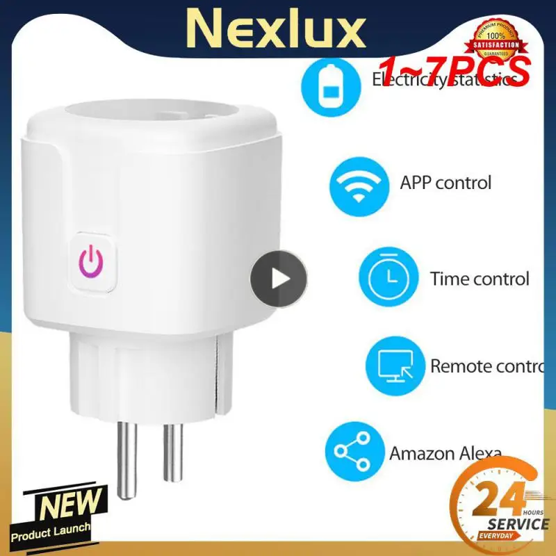 

1~7PCS Smart WiFi Plug Adaptor 16A Remote Voice Control Power Monitor Socket Outlet Timing Function work with Alexa Home